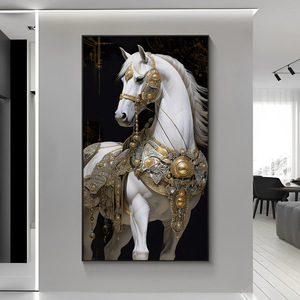 Sang Trọng Ngựa Nghệ Thuật Trừu Tượng Tường Trang Trí Nội Thất LED Ánh Sáng Pha Lê Sứ In Trên Vải Kỹ Thuật Số Nhà Tường Nghệ Thuật Bức Tranh Trừu Tượng Cơ Sở - Product Image 1