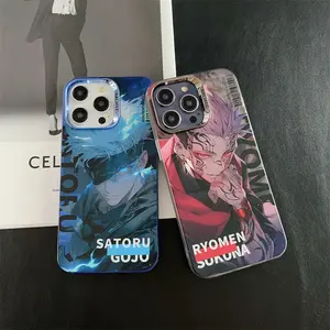 Animasyon gümüş elektroliz kamera kakashi Vegeta Zoro Luffy cep telefonu arka kapakları iPhone için kılıf 14 13 12 Promax