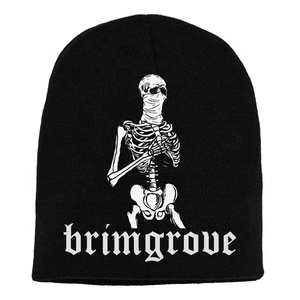 Wholesale Customized Business <strong>Beanies</strong> Hats All Over Logo Knitted Jacquard 3D Embroidery Winter Skull <strong>Beanie</strong> - Product Image 4