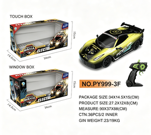Coche de Carreras a Control Remoto a Escala 1/24, Camioneta de Alta Velocidad, <span class=keywords><strong>Juguete</strong></span> de Carreras con 6 Barricadas, 4 Neumáticos de Derrape, Alcance de 100 m, Uso Interior y Exterior - Product Image 2