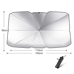 Parasol de coche nuevo, parabrisas delantero, protección solar portátil, paraguas de aislamiento térmico abierto, barra curva telescópica, paraguas de ventana - Product Image 4