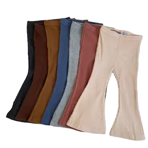 Ins Populaire Herfst En Winter Zacht Katoen Strip Kinderen Broek Hoge Elastische Kids Bell Bottom Broek Voor Meisjes