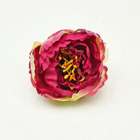 Fleur de pivoine en soie promotionnelle, rose foncé, grande tête, forme champignon, D10cm, pour la décoration murale des magasins, hôtels, bureaux, salles de mariage et maisons