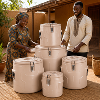 Fournisseur d'équipements de restauration, service alimentaire commercial, ensemble de 5 pièces, seau isotherme pour aliments de 5L à 70L avec couvercle