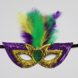 Topeng Karnaval Masquerade Payet Kustom, Topeng Halloween Yoni Badut Hijau, Topeng Pesta Lucu Cosplay <span class=keywords><strong>Prom</strong></span> Venesia - Product Image 5