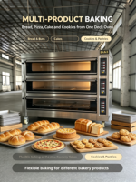 Four à 3 niveaux pour boulangerie, four à pain et à pizza commercial, équipement de cuisson électrique et à gaz