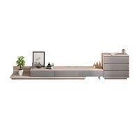 Meuble TV moderne de luxe au design en bois Simple avec de nombreux tiroirs, table basse et 3 tiroirs pour le salon