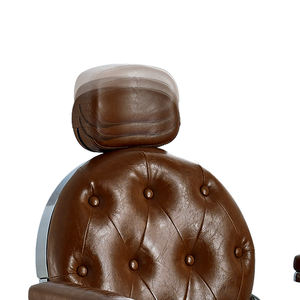 Silla reclinable de peluquero marrón resistente, marco de silla galvanizada de cuero, silla de estilo de peluquería de aluminio - Product Image 3