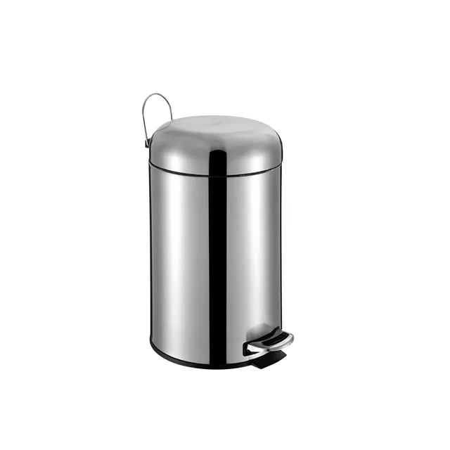 Trash Cans Stainless Steel Pedal Type Household Trash Bin with Cover Creative Fashion Kitchen Bathroom Pedal Garbage Bin