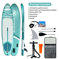 Planche à pagaie gonflable SUP tout-terrain de haute qualité avec pompe et ailerons, construction durable en PVC/EVA, garantie 1 an, eaux océaniques