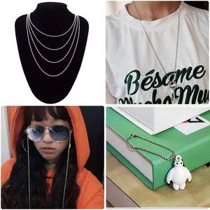 قلادة سيلفادور بسلسلة كروية فضية 2 مم للرجال من الفولاذ المقاوم للصدأ، مجوهرات قلادة للرقبة والجسم، هدايا للنساء والفتيان والفتيات - Product Image 3