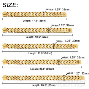 Collier pour chien de luxe en acier inoxydable doré de 32 mm avec laisse en acier titane, style Bully Jarre Aero Bull - Product Image 5