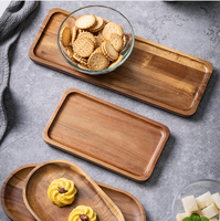 Juego de bandejas de madera con formas variadas, platos para servir con borde elevado para aperitivos de restaurante, venta al por mayor personalizada