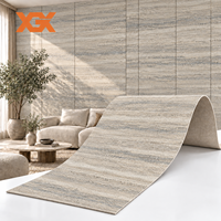 Panneaux muraux en céramique souple beige gris travertin, pierre flexible, ignifuge, imperméable, pour murs de fond de télévision intérieurs