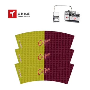 Tianyue cangkir kertas dasar kerajinan berlapis PE/PLA bahan mentah dicetak untuk penggemar cangkir kertas kustom harga pabrik kelas makanan