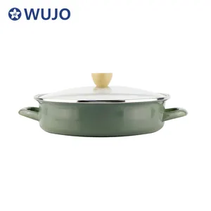 WUJO 28cm Dutch Oven Pot Sets Emaille Dutch Oven Pot Kochgeschirr Set mit Deckel