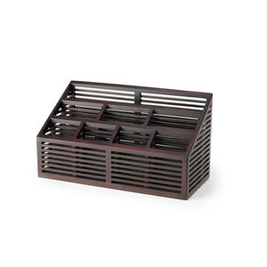 Portalápices de escritorio de bambú de calidad superior Organizador de escritorio de estilo moderno - Product Image 5