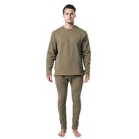 Ensemble de sous-vêtements thermiques sportifs d'hiver pour hommes en polaire, 100 % fibre de bambou, haut et pantalon de sport, couche de base pour le cyclisme