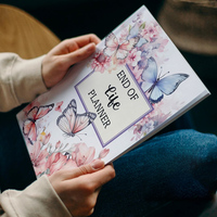 Vente en gros Agenda papillon imprimé floral en fin de vie Carnet de notes à reliure à spirale pour une reliure parfaite