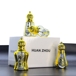 Wholesale Luxury 8ml 12ml Arabic <strong>Style</strong> <strong>Design</strong> Golden Perfume <strong>Bottle</strong> Essential Oil Glass Perfume clear Roll-on <strong>Bottle</strong> - Product Image 4