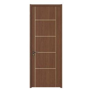 باب داخلي عازل للصوت من الخشب البلاستيكي المركب بسعر رخيص، أبواب خشبية صلبة مسبقة التعليق بسطح نهائي وفتح جانبي وقفل ذكي - Product Image 3