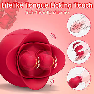 AIERSHA Rose Licking <span class=keywords><strong>Adult</strong></span> <span class=keywords><strong>Toys</strong></span> <span class=keywords><strong>2</strong></span> Zungen vibratoren Sexspielzeug Weiblicher Stimulator für Klitoris nippel paare Vorspiel vergnügen - Product Image 4