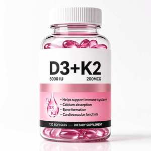 Etiqueta Privada Personalizada, 120 Cápsulas, 2 en 1, <span class=keywords><strong>Vitamina</strong></span> D3 K2 Vegana, Ingredientes Activos, Suplemento para Adultos en Cápsulas Blandas, Apoya la Salud de Huesos, Corazón e Inmunidad - Product Image 3