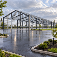 Entrepôt préfabriqué en métal avec structure en acier et panneaux isolés, 350W, pour atelier, bureau ou stockage, idéal pour la livraison en drive-through