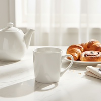 Tasses à café en céramique personnalisées haut de gamme modernes en gros avec couvercle, logo gravé ODM, publicité, compatibles lave-vaisselle multiples