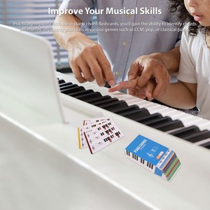Carte d'accords de <span class=keywords><strong>piano</strong></span> Tableau d'accords de <span class=keywords><strong>piano</strong></span> Tableau des doigts 120pcs Cartes codées en couleur pour débutants en <span class=keywords><strong>piano</strong></span> Apprenants en musique Papier cuivré - Product Image 2
