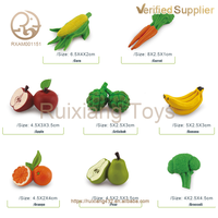 Figuritas en miniatura de PVC Unisex de frutas y verduras, juguetes de jardín de hadas, zanahorias de maíz y plátano de manzana para niños