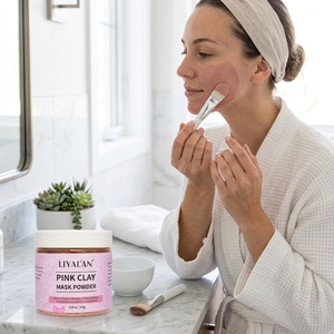 Masque en poudre d'argile <span class=keywords><strong>rose</strong></span>, nettoyage en profondeur, affinage des pores, éclaircissement, purification, exfoliation, masque facial à la boue <span class=keywords><strong>florale</strong></span>, kaolin 160g - Product Image 3
