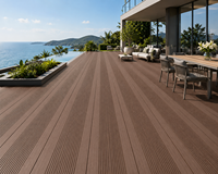 Planche de terrasse WPC à trous carrés creux, double rainurage antidérapant, composite bois-plastique PE pour patio, jardin, parc, allée