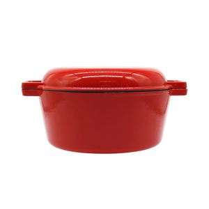 Ensemble de Cuisson Multifonctionnel 5 Pintes <span class=keywords><strong>en</strong></span> <span class=keywords><strong>Fonte</strong></span> Émaillée Antiadhésive <span class=keywords><strong>Personnalisable</strong></span>, <span class=keywords><strong>Cocotte</strong></span> et Poêle <span class=keywords><strong>en</strong></span> Métal, Bleu/Rouge - Product Image 4