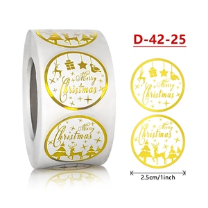 Étiquettes autocollantes personnalisées en feuille d'or estampées à chaud Emballage de cadeaux de Noël Autocollants de remerciement pour les petites entreprises - Product Image 4