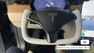 Volant chauffant en cuir noir de style sport pour <span class=keywords><strong>Tesla</strong></span> <span class=keywords><strong>Model</strong></span> <span class=keywords><strong>S</strong></span> & <span class=keywords><strong>Model</strong></span> X - Product Image 4