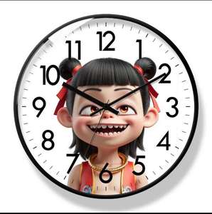 卸売カスタム新作クリエイティブアニメ哪吒2魔法少年海の世界プラスチック静音子供用壁掛け時計（家庭用、結婚祝い、退職祝い） - Product Image 4