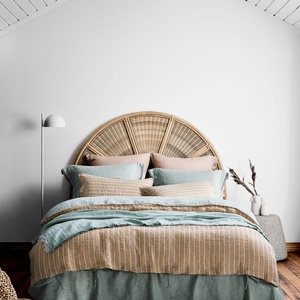French 100% Pure Linen <b>Bedding</b> <b>Set</b> Flax Linen Duvet Cover Bedsheet Luxury Solid Color <b>Stripe</b> Wholesale Customization - Product Image 1