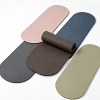 Tapis de yoga ovale en PU et caoutchouc naturel, 183x68cm, antidérapant, large, pour Pilates, épaisseur personnalisée, OEM, marque privée, vente en gros