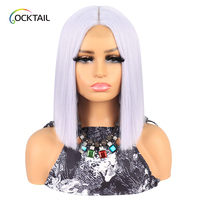 Perruques Synthétiques Wholesale de Haute Qualité à Lace Front, Perruques Synthétiques Rainbow Colorées à Rayure Centrale Résistantes à la Chaleur à Prix Abordable