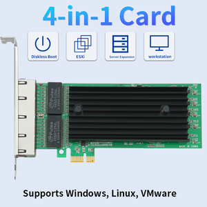 Tarjeta de Red Interna Lekuo 82576 PCI X1 de 4 Puertos Gigabit Ethernet RJ45 para Escritorio - Product Image 4