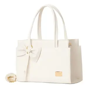Bolso Bandolera Blanco para Mujer Fana Corina M3888, Forma de Almohada, Decoración con Lazo, Elegante, para Bodas y Uso Diario - Product Image 1