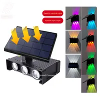 Lampe de jardin solaire super lumineuse IP65 LED lampe d'ambiance lumineuse supérieure et inférieure de laveuse murale colorée extérieure pour usage domestique