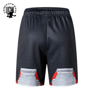 กางเกงขาสั้นออกกำลังกายสำหรับผู้ชาย ผลิตจากผ้าโพลีเอสเตอร์/คอตตอน พิมพ์ลายซิลค์สกรีน เป็นมิตรต่อสิ่งแวดล้อม เอวแบบมีเชือกผูก แห้งเร็ว ระบายอากาศได้ดี - Product Image 3