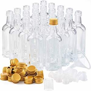 Botellas de Plástico PET Transparentes de 50 ml con Logotipo Personalizado, para Licor, Whisky, Tequila, Champán, Refrescos, con Tapa y Cuello Largo, Grado Alimenticio - Product Image 1