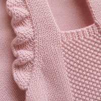 Barboteuse bébé en tricot à points de graines, sans manches, avec volants, en coton respirant, pour tout-petits, OEM ODM