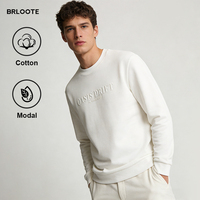 Sweat-shirt à col rond en coton lourd 400GMS pour homme, coupe ample, épaules tombantes, unisexe, impression 3D en silicone, streetwear, logo personnalisé