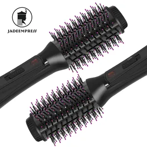 Custom Private Label Hair Brush Flat Iron Hot Air Electric Comb One Step Hair Dryer Fast Hair Straightener Brush
