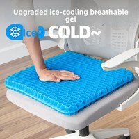 Coussin de siège en gel nid d'abeille d'été, respirant, en silicone, rafraîchissant, extra large, design épaissi pour chaise de bureau et intérieur de voiture