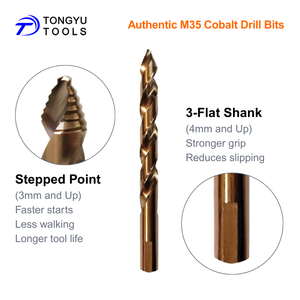 ชุดดอกสว่านโ<span class=keywords><strong>ค</strong></span>บอลต์ 5 ชิ้น ปลายเจียรแบบขั้นบันได 4-10 มม. M35 HSS Co5% เมตริก DIN338 ดอกสว่านเกลียว สำหรับเหล็กกล้าไร้สนิม โลหะแข็ง และเหล็ก - Product Image 4